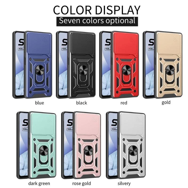 Camera Protect Case for ITEL S24 S23 Plus S23 Itel A70 A60 A60S Armor Hybrid Metal Ring Car Holder Back Cover
