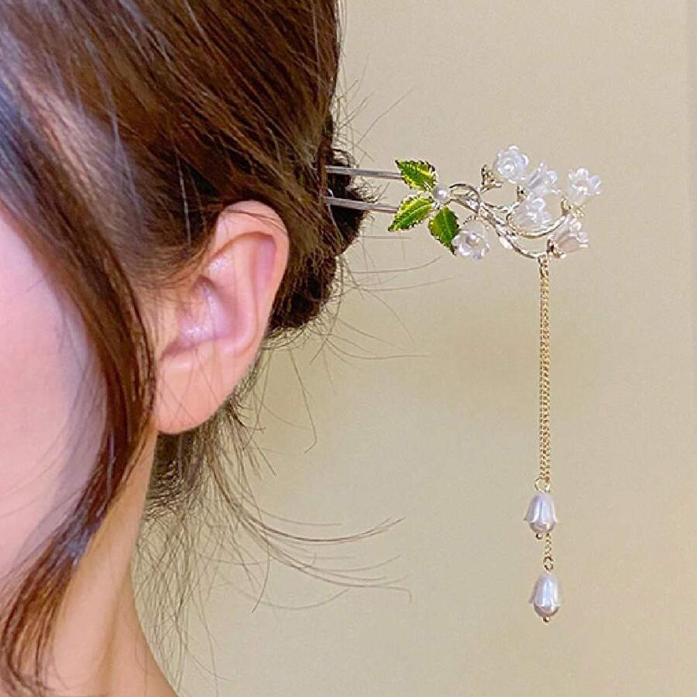 Elegant Floral Tassel Hair Accessory Chinese Retro Boutique Hair Styling Tool Holiday Party Dresses Women Hair Clips Hair Sticks