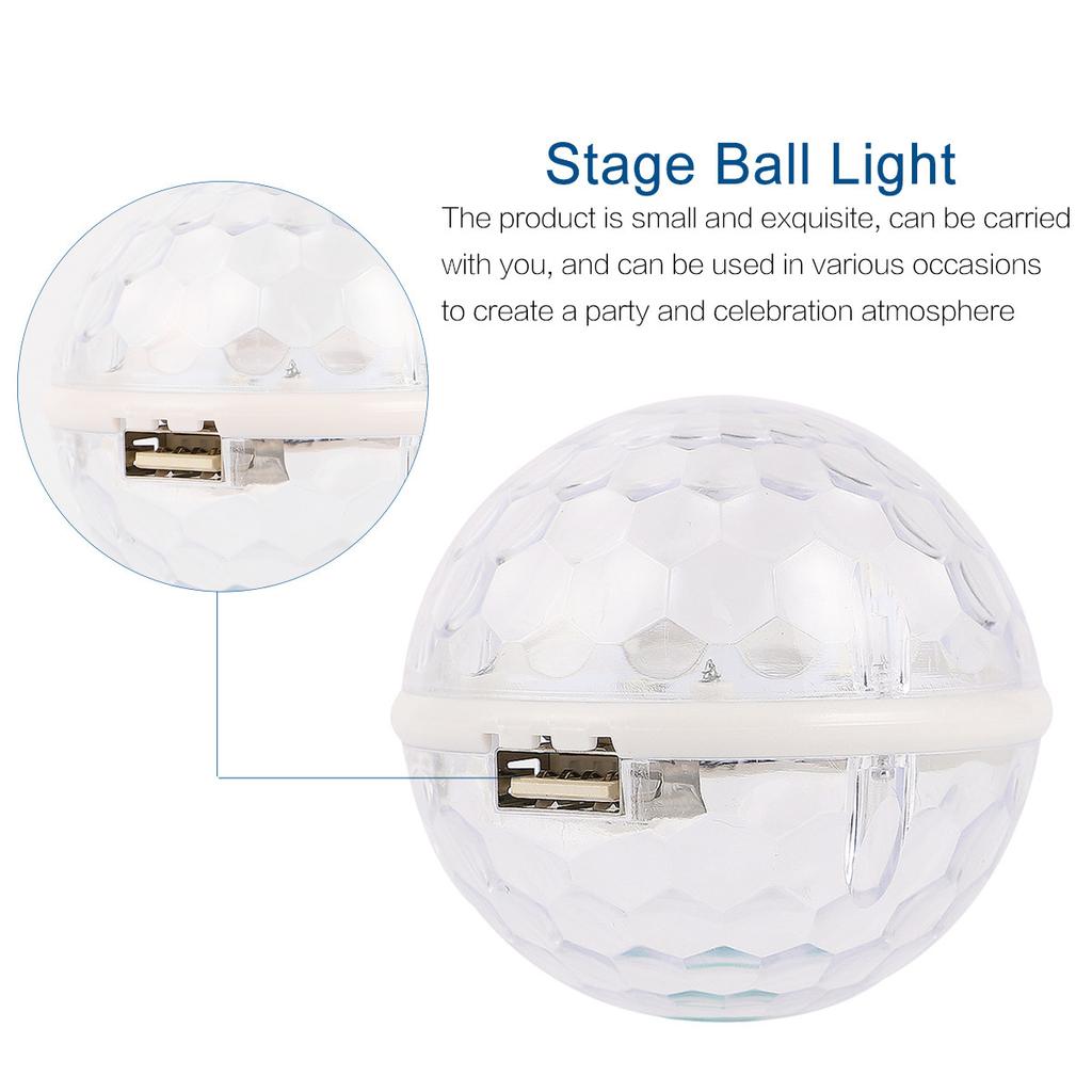 1Pcs Crystal LED Light Compact USB Powered Ball Light for Karaoke Dance Club Events Decor