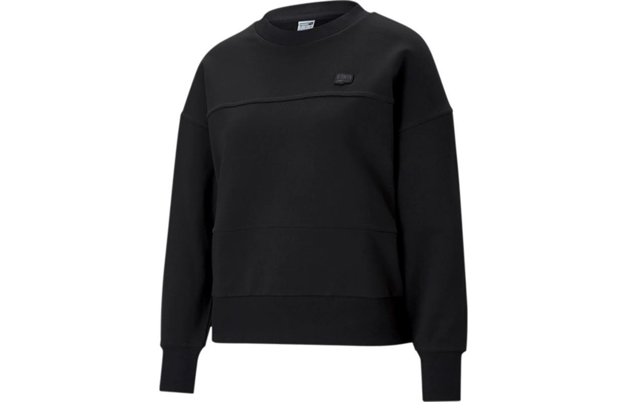 PUMA Sweatshirts Women s Black Crew Neck Moderate Regular 531435-01 L