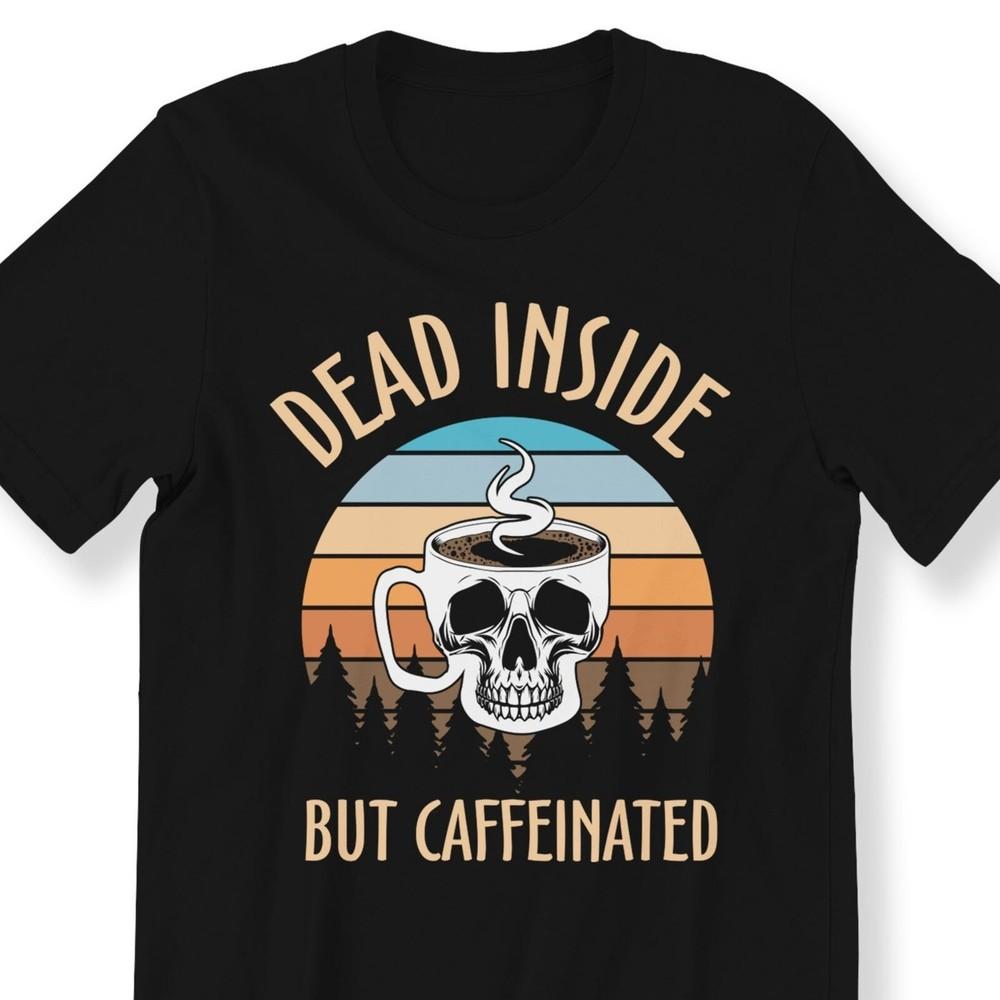 26 Skeleton Coffee Dead Inside Retro For Men And Women T-shirt Coffee Lover Gif Unisex T-Shirt XXL 1990₽