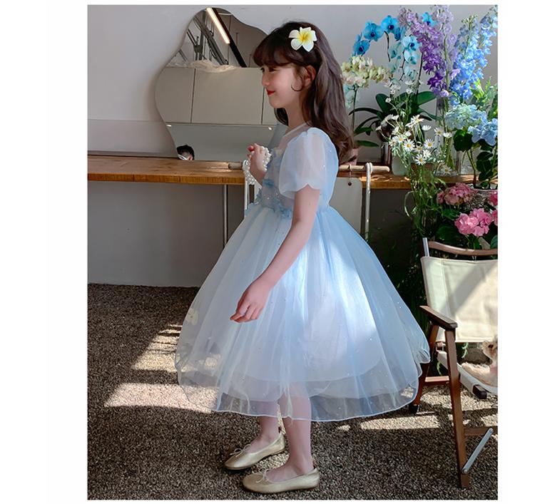 Girls' Princess Dress Summer 2026 New Fashionable Girls' Rainbow Mesh Dress Children's Birthday Dress Dress