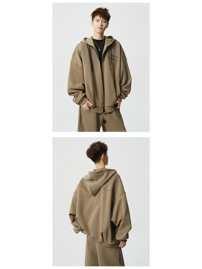 Unisex Heavyweight Trendy Sports Hoodie & Sweatshirt Two-Piece Set for Autumn