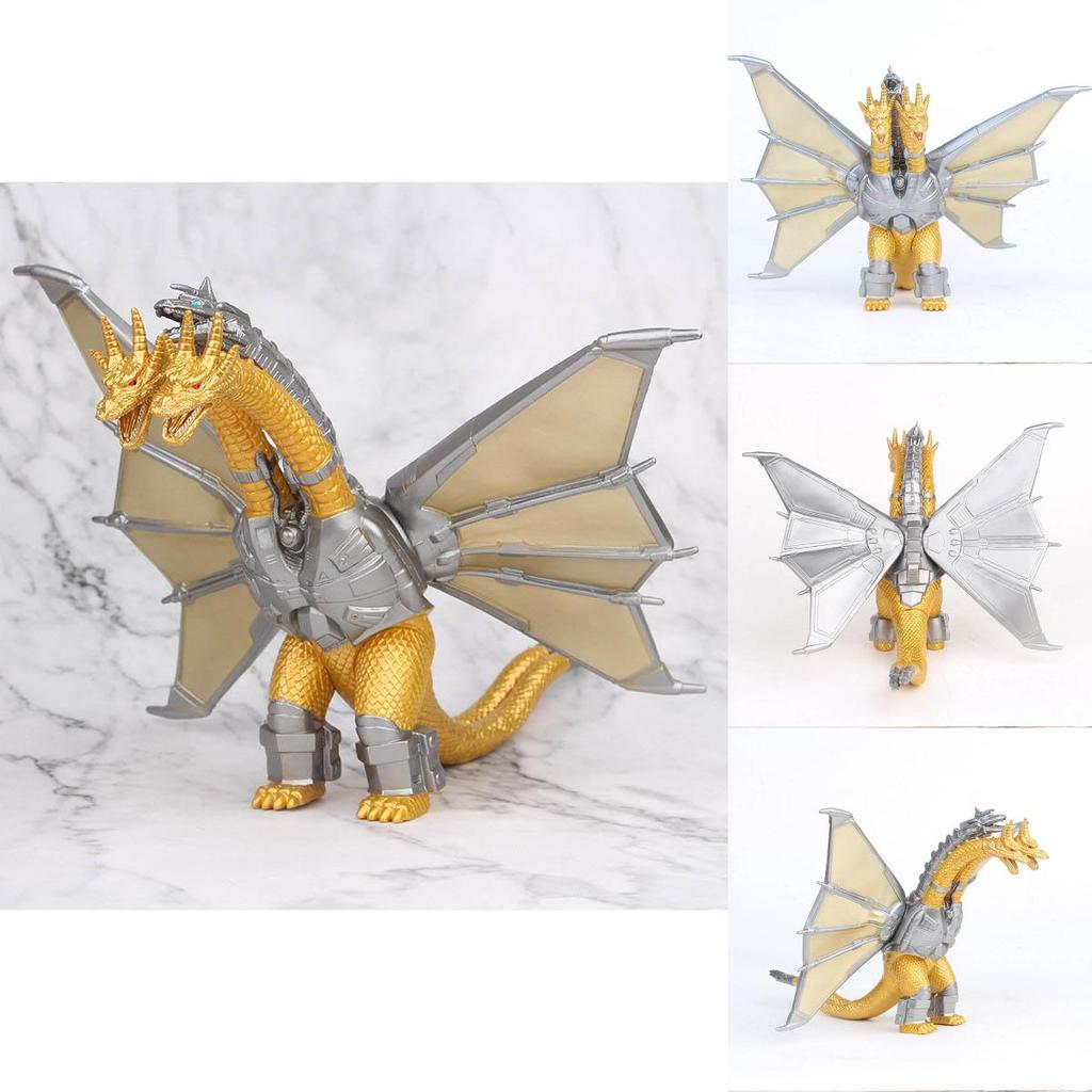 Stupenda Figura Giocattolo da Collezione Godzilla Mostro Mecha King Ghidorah Drago a 3 Teste da 8 pollici Regalo