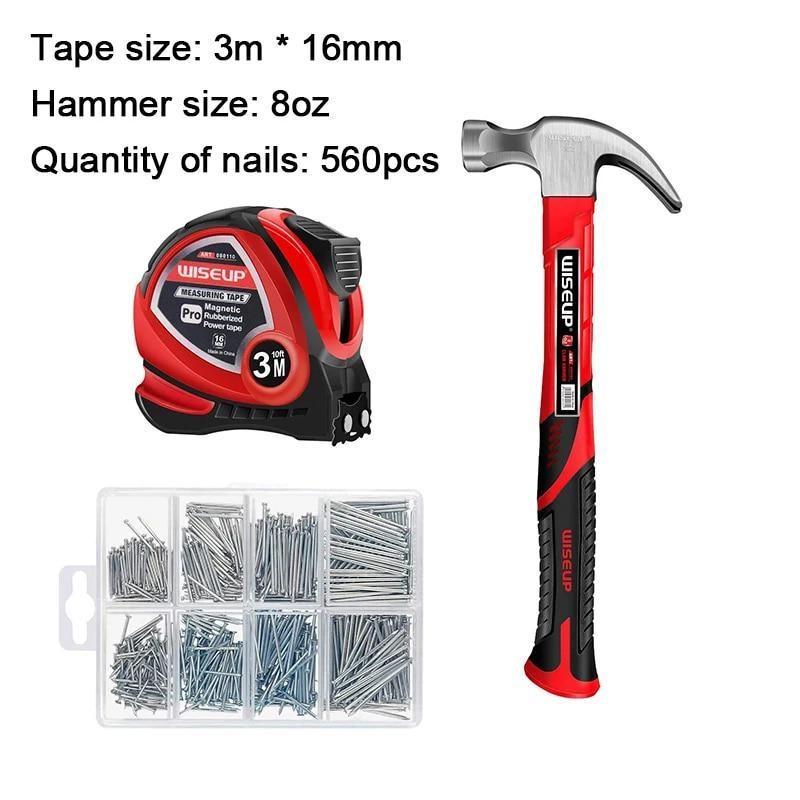 

Набор молотков и гвоздей, настенные гвозди, гвозди для подвешивания картин, набор молотков, рулетка, набор инструментов для работы по дереву, принадлежности для поделок по дереву своими руками Woodworking Kit