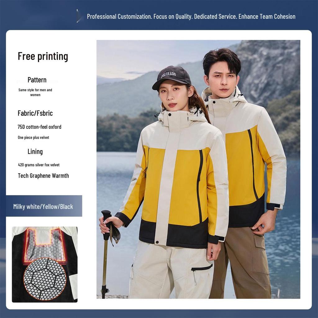 Custom Men's & Women's Outdoor 3-in-1 Detachable Workwear Jacket with Logo