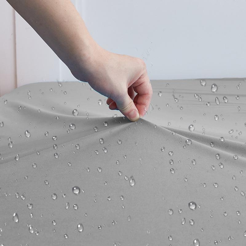 1 PC Solid Color Fitted Sheet,Waterproof Bed Sheet Mattress Protector,Deep Pocket Bed Sheet Soft  Comfortable and Durable Bedding 360°Full Wrap