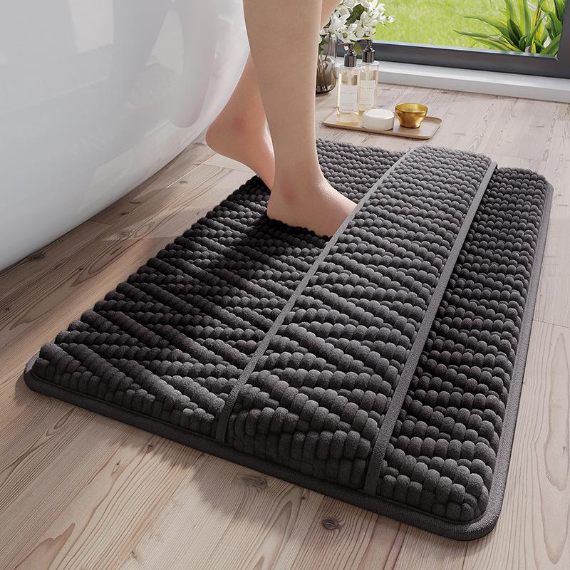 

Upgrade And Add Back Bathroom Floor Mat, Bathroom Door Suction Mat, Non-Slip Foot Mat, Quick-Drying Bathroom Carpet Door Mat. 40x60cm