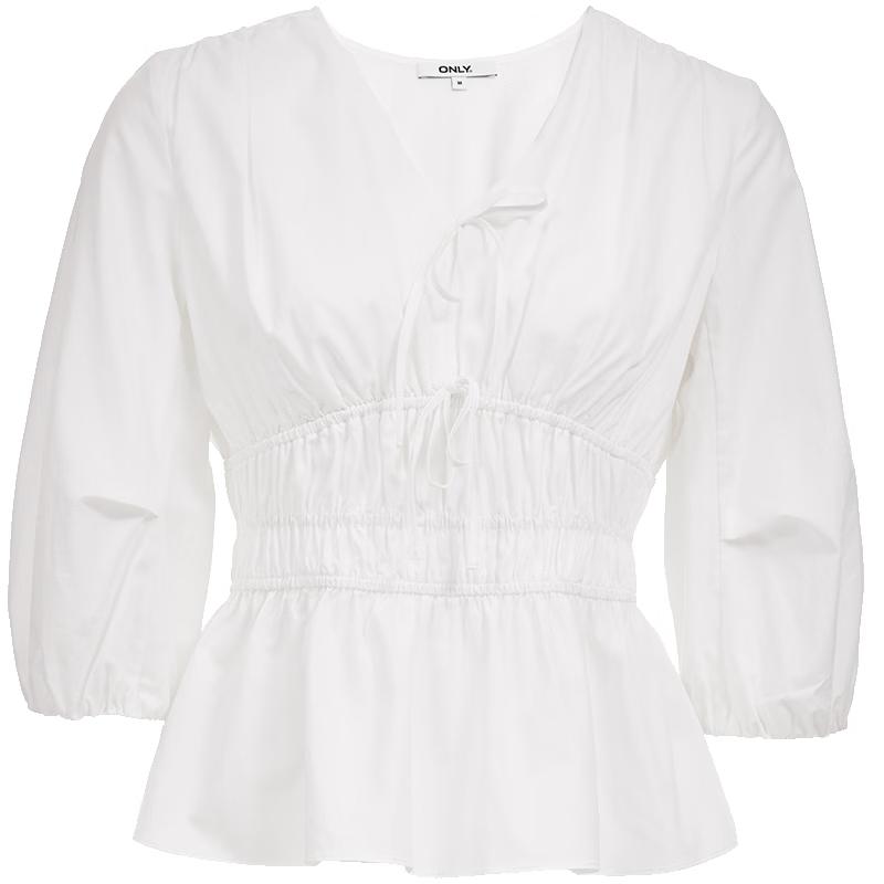 

ONLY Women s Bowknot V-Neck 3/4 Sleeve Lace Blouse XL