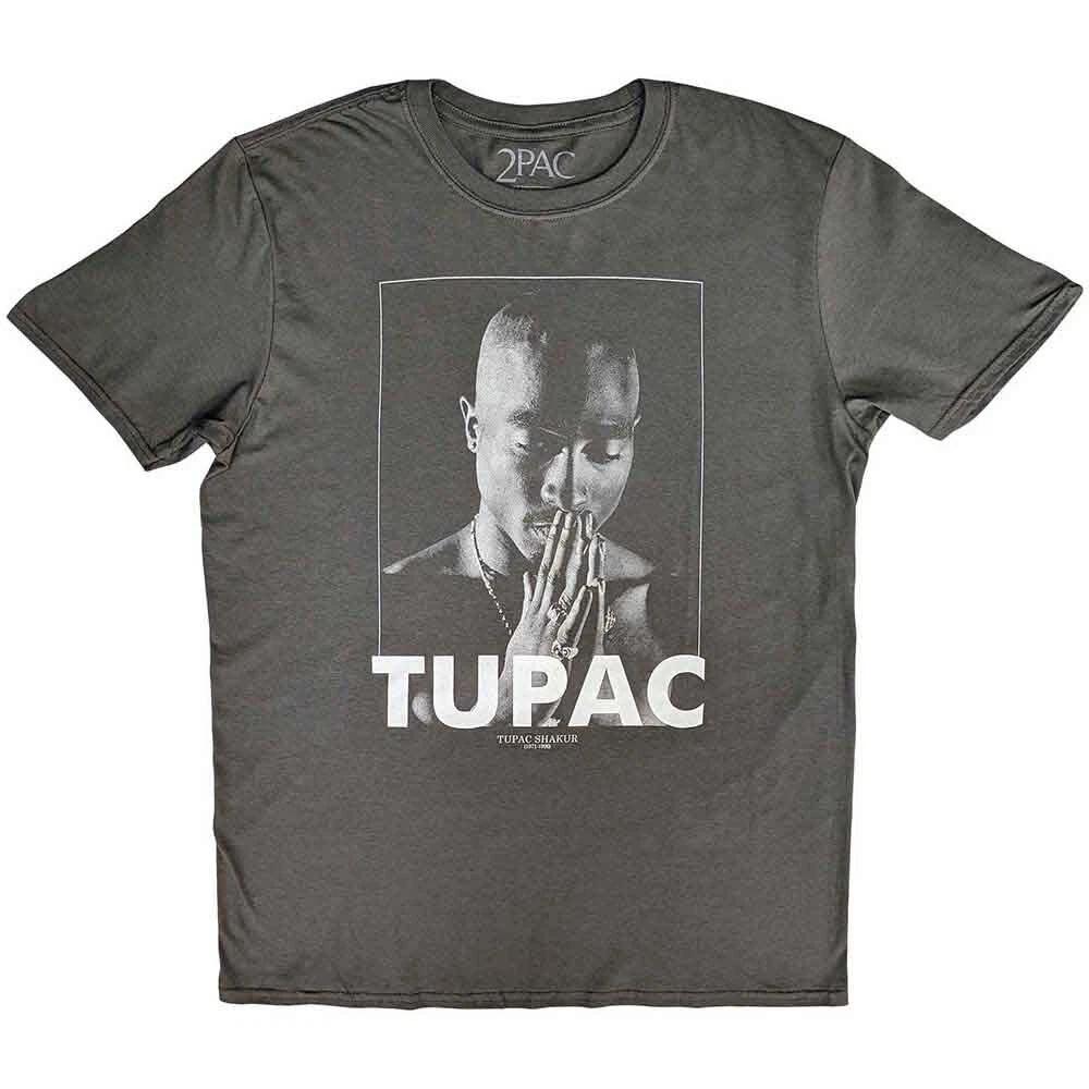 Rockoff Trade Men s Tupac Praying T-Shirt, Grey (Charcoal), XX-Large (Size:XXL) 4XL