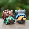 6Pcs/Set Anime Demon Slayer Figure Nezuko Tanjirou Zenitsu Inosuke Mini Figurine Collectible Model Doll Fans Gift