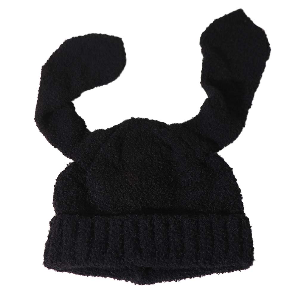 Solid Color Rabbit Ear Hats Y2K Plush Skull Cap Soft Women Beanie Hat  Outdoor