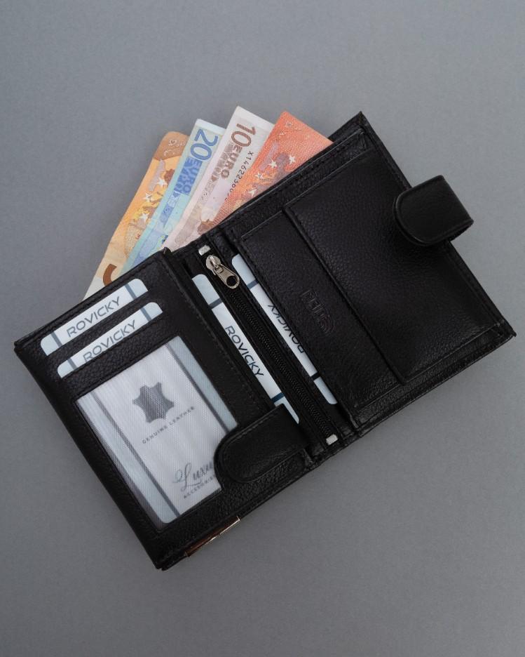 Men's Leather Wallet N4L-PDM-RON-BP-9113 Black