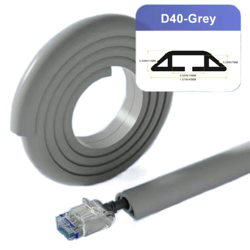 

1 м Напольный кабель-канал Обрезаемый Защитник силового кабеля Профессиональная прокладка кабелей Уличный D40-Grey