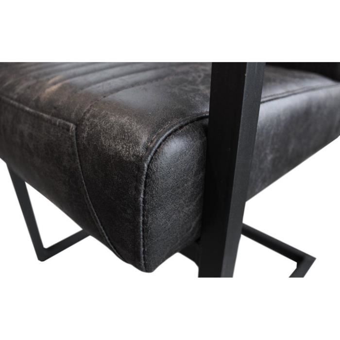 Chaise de salle à manger - HSM - Texas - Cuir véritable - Finition vintage - Style industriel