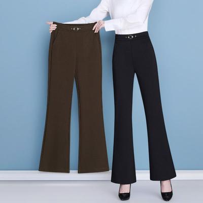 Zwarte Uitlopende Casual Broek Dames Nieuwe Zomer Hoge Taille Slanke Uitlopende Broek Middenleeftijd Damesbroek