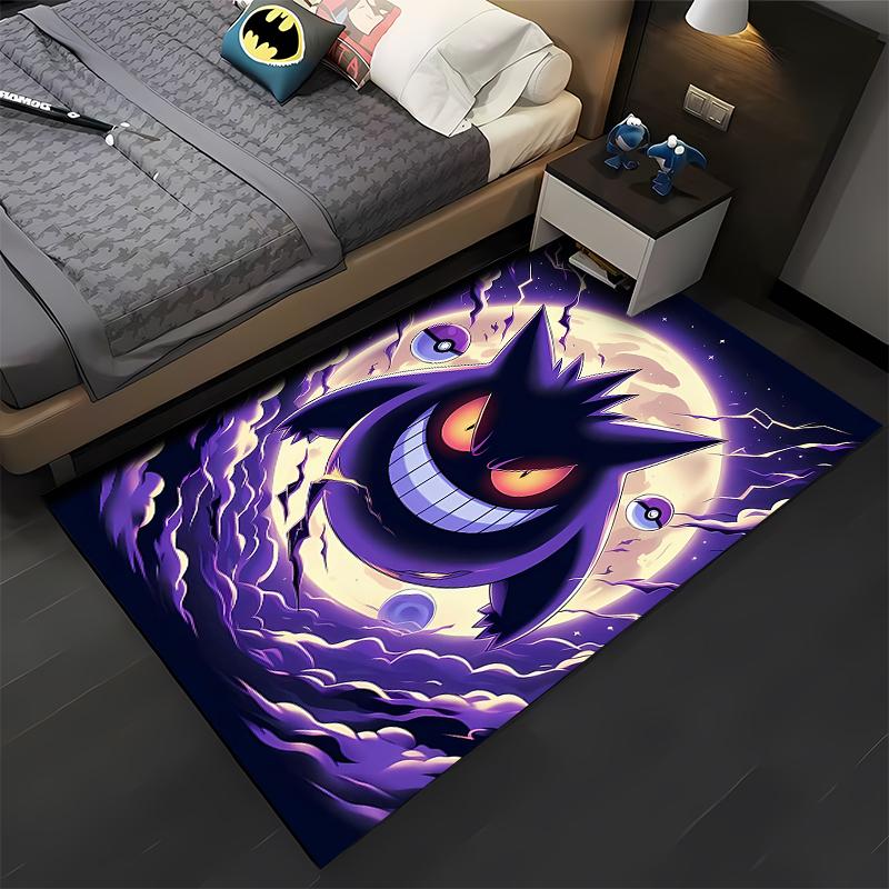 Pokemen Gengar Cartoon Pattern Living Room Bedroom Carpet Bedside Floor Mat 15 Sizes Kid's Room Cloakroom Play Mat Area Rug Gift