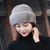 Mink Hat for Women Mink Fur Hat for Middle-aged and Elderly Mothers Winter Hat Outdoor Leisure Ear Protection and Warm Mink Hat