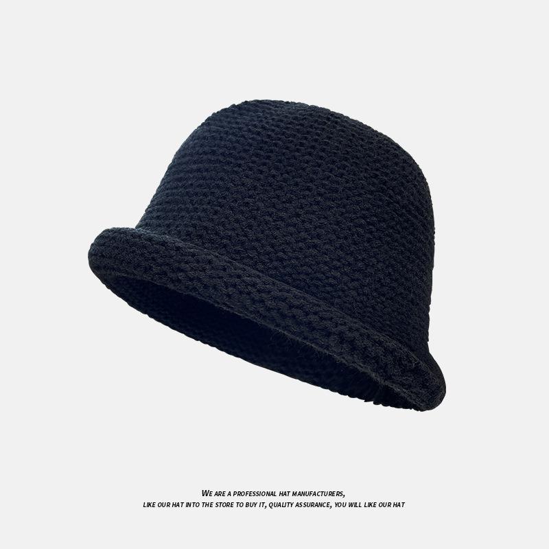 Wool blended warm fisherman's hat children autumn and winter warm curling thick wool bucket hat versatile fashion wool hat