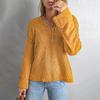 Women's Temperament Casual Solid Color Button Off Shoulder Loose Knitted Sweater