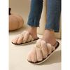 Plush Slippers for Women In Autumn and Winter, Anti Slip for Outdoor Wear, Thick Soled for Indoor Use, Fuzzy Cotton Slippers, and Warm Cotton Slippers