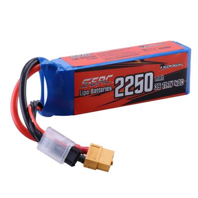 SUNPADOW 3S 11.1V LiPo Pack, 2250mAh 40C with XT60 Plug, for FPV and Drones