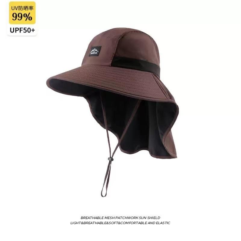 

Sun hat Outdoor mountaineering hats Sun protection fishing hat bucket hat Neck protection UV protection men s models колір темно кави