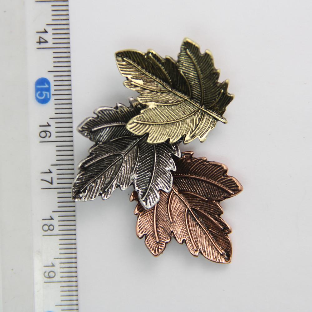 Z28 Retro Three-Color Leaf Brooch, Japanese & Korean Style