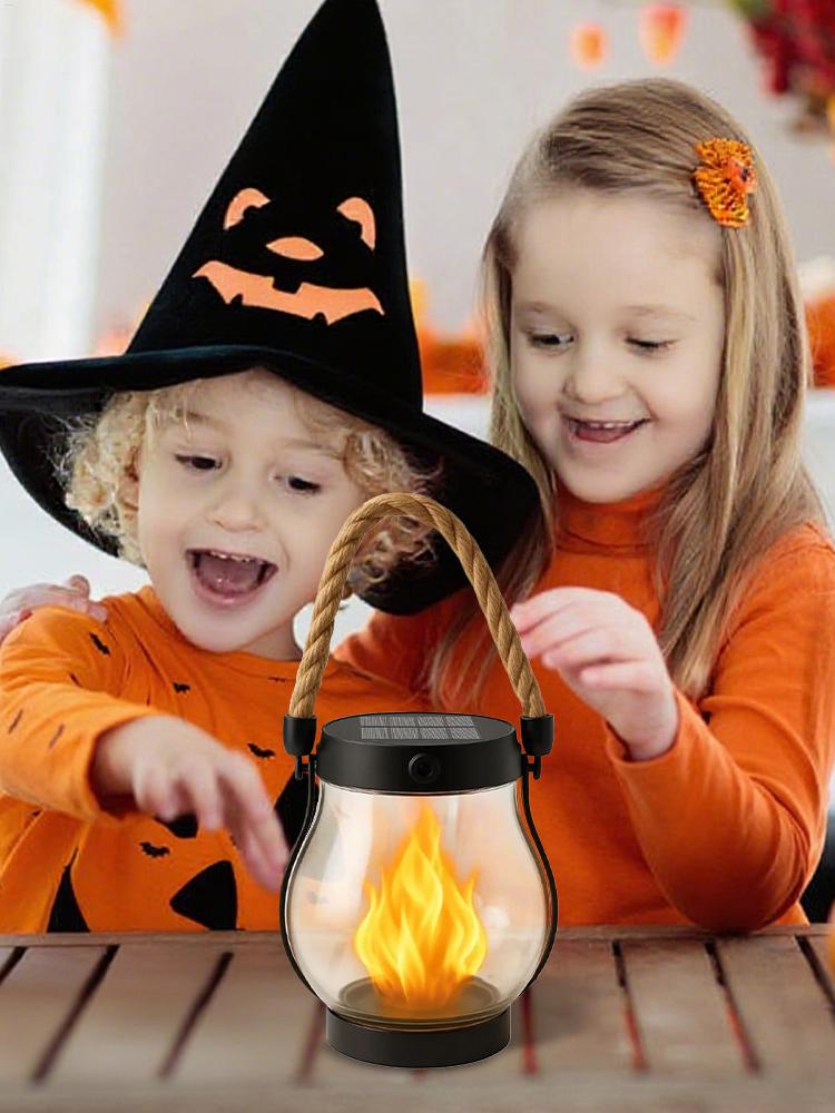 Outdoor Portable Lanterns Solar Flame Lantern Party Camping LED Light Decor Type-C/Solar Charging Lighting