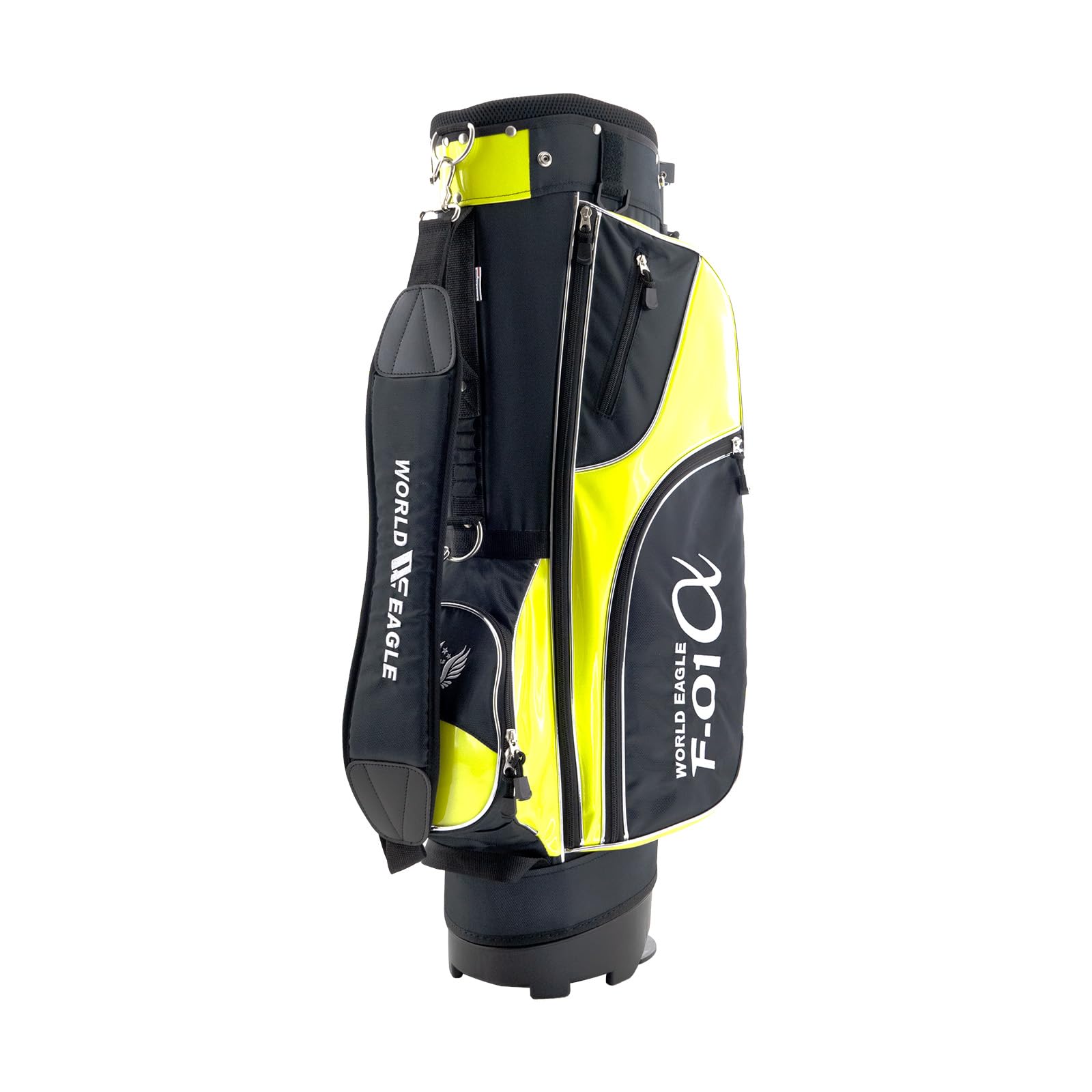 

WORLD EAGLE Stand Lightweight 5 3 Fits Golf 6 Zippered Caddy Golf Bag for Men F-01 Bag, (2.16kg), Black/Yellow, Beginner-Friendly, 9-Top-Type,