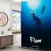 Hit Animated Movie F-FLOW White Shower Curtain, Bathroom Decorative Shower Curtain, Waterproof Shower Curtain With Hooks