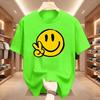 Unisex Casual Short Sleeve Crew Neck TShirt Joyful Face SMILE Graphic Print Summer Top Comfort Ladies TShirt Playful Design