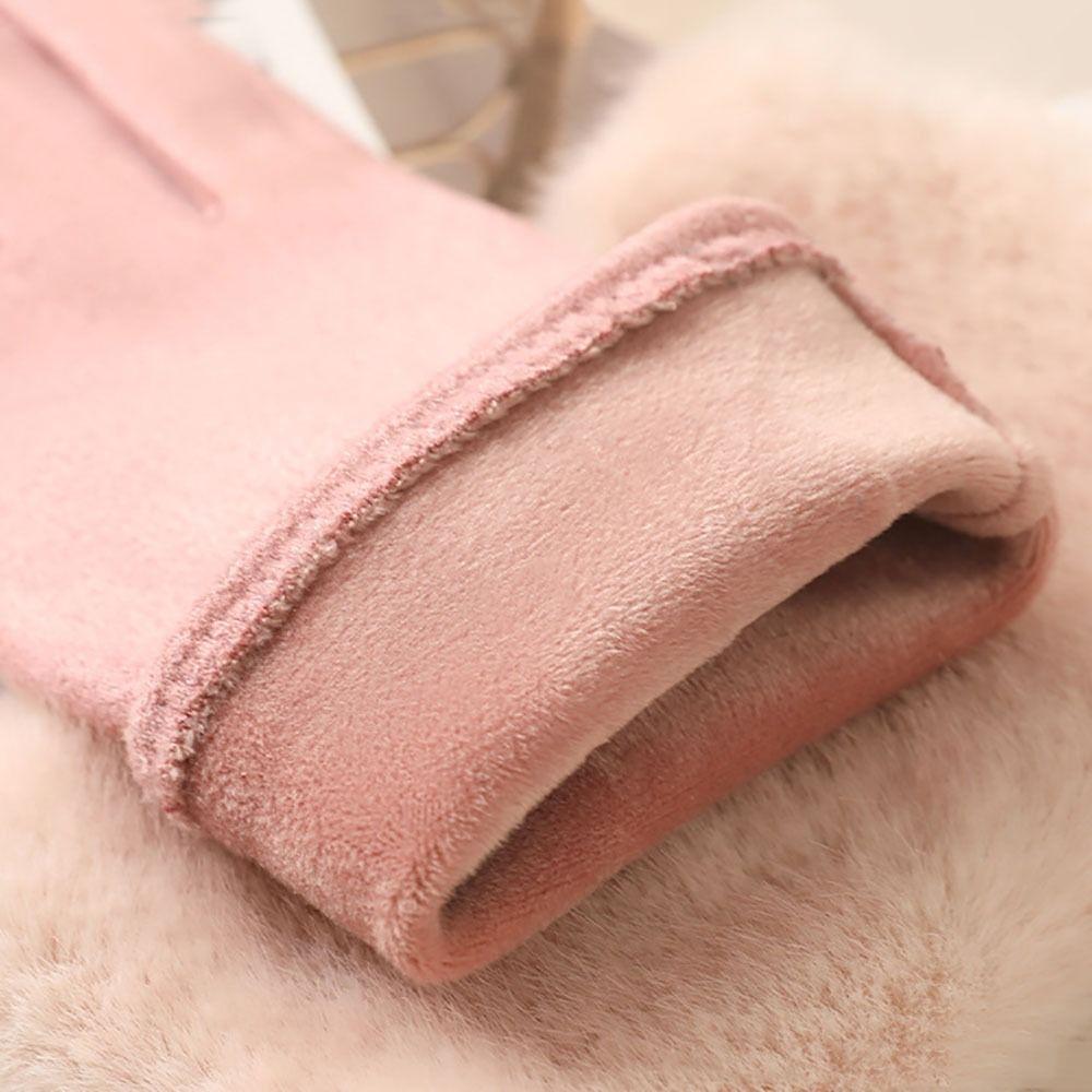 Plush Winter Gloves Suede Skiing Gloves New Full Finger Gloves  Unisex