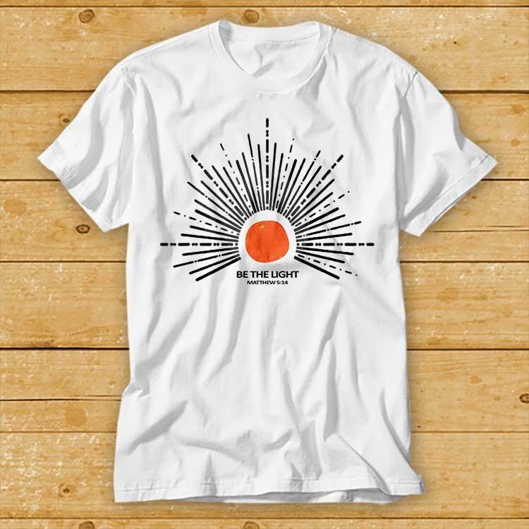 Be The Light Matthew 5 14 Sunburst Bible Verse Christian Gift Sun T Shirt 1931