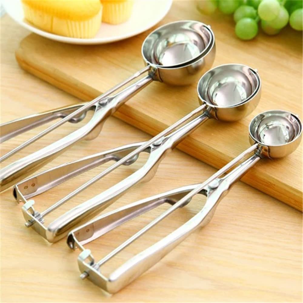 Stainless steel ice cream easy to and available in three sizes for kitchens and restaurants scoop, clean, (40mm)