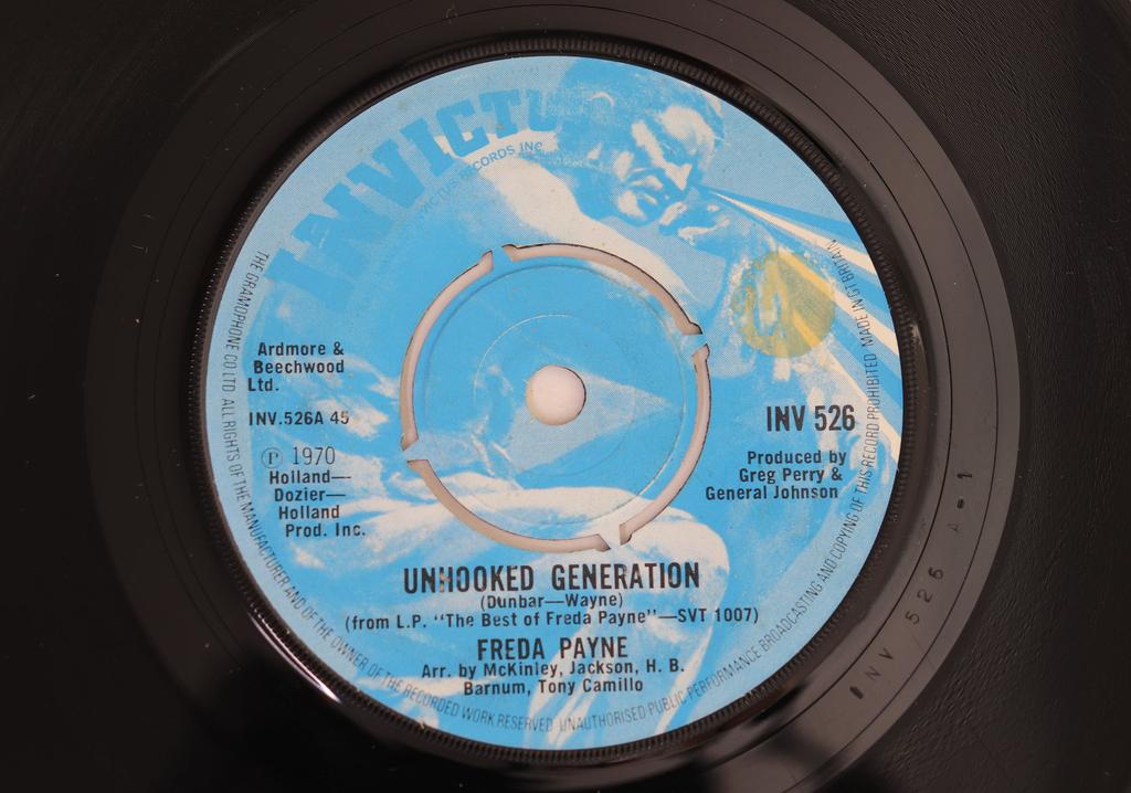 7inch Record FREDA PAYNE - Unhooked Generation / Come Back INV526 Invictus 1972 UK Soul/Funk Used