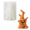 Flexible Candle Pouring Cavity for Seasonal Craft Projects, Tree Stump Character Shape with Textured Build for Holiday Figure Making