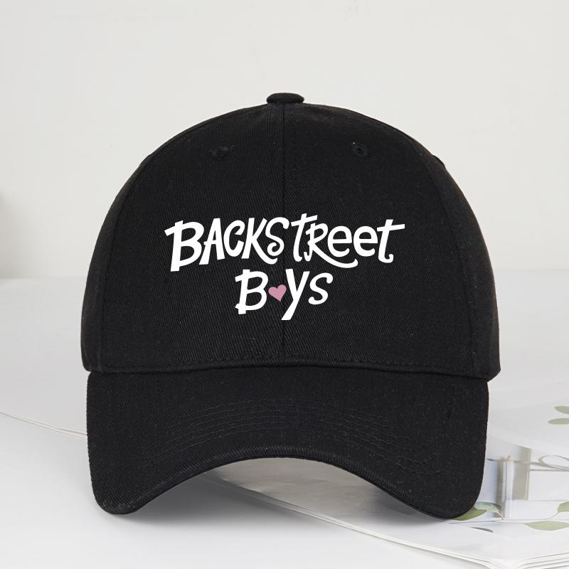 Backstreet Boys Hart Print Baseballpet Stijlvol Retro Romantische Charme Concertkleding & Dagelijkse Stijl Backstreet Boys Fan Cadeau white