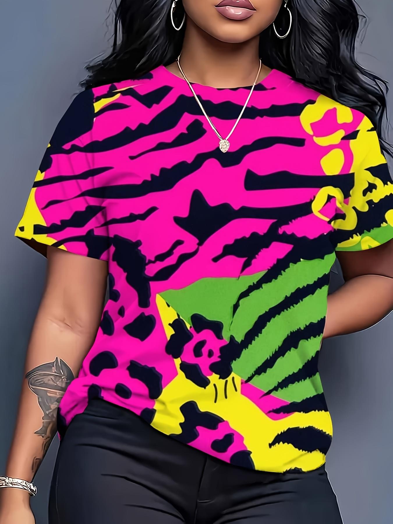 

Women S Colorful Geometric Print T-Shirt - Casual Short Sleeve Crew Neck Top. Loose Fit. Machine Washable Summer Tee. Suitable for Beach Outings And C XL дубильная кора