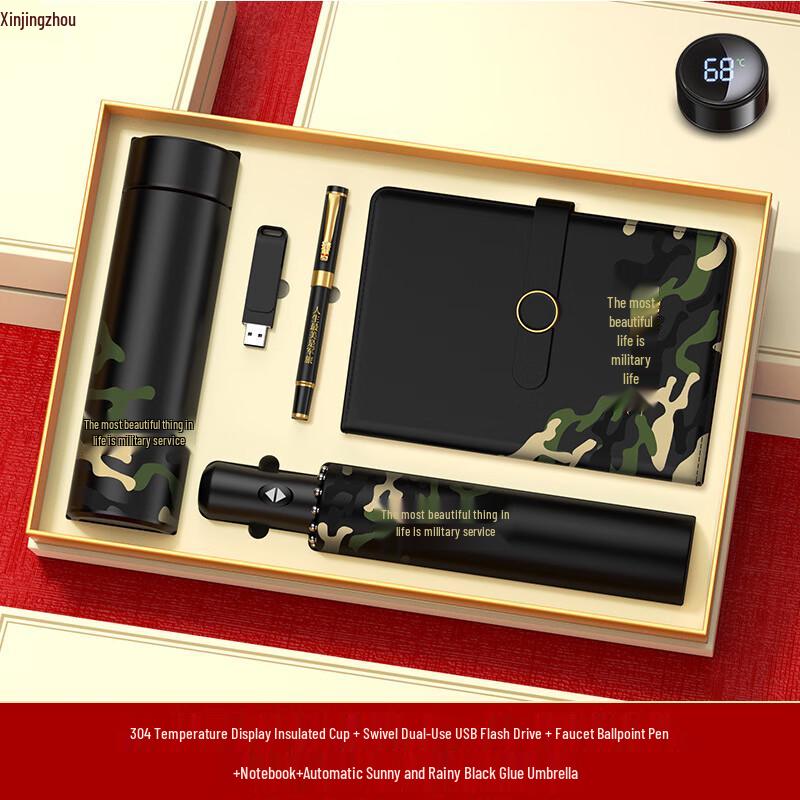 Xinjingzhou Military-Themed Insulated Travel Mug Souvenir Set