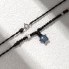 Bohemian Hand Woven Black Rope Star Pendant Necklace Retro Choker Necklace Women's Daily Versatile Party Jewelry
