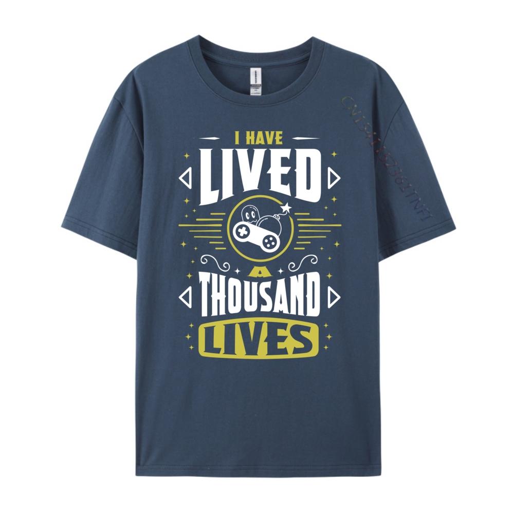 

Funny Gamer Lived A 1000 Lives Video Gamimg Computer Game Graphic Tees Men Streetwear Men Tshirt Memorial Day 3XL