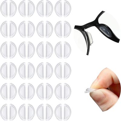 20 Pairs of Eyeglass Nose Pads, Transparent Anti-slip Nose Pads, Adhesive Anti-slip Soft Silicone Self-adhesive Eyeglass Nose Pads