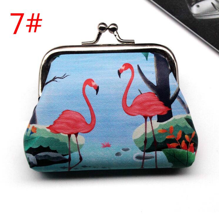 

Мультяшный узор Фламинго Кошелек для монет Сумка для карт Сумка для гарнитуры Кошелек женский милый 7