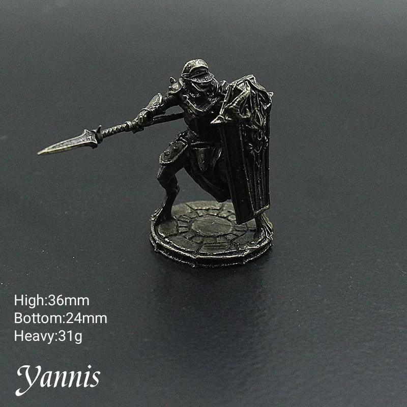 Vintage White Bronze Demon Race Soldier Statue Desktop Board Game Soldier Model Toys Desk Mini Decorative Ornament Crafts Gifts