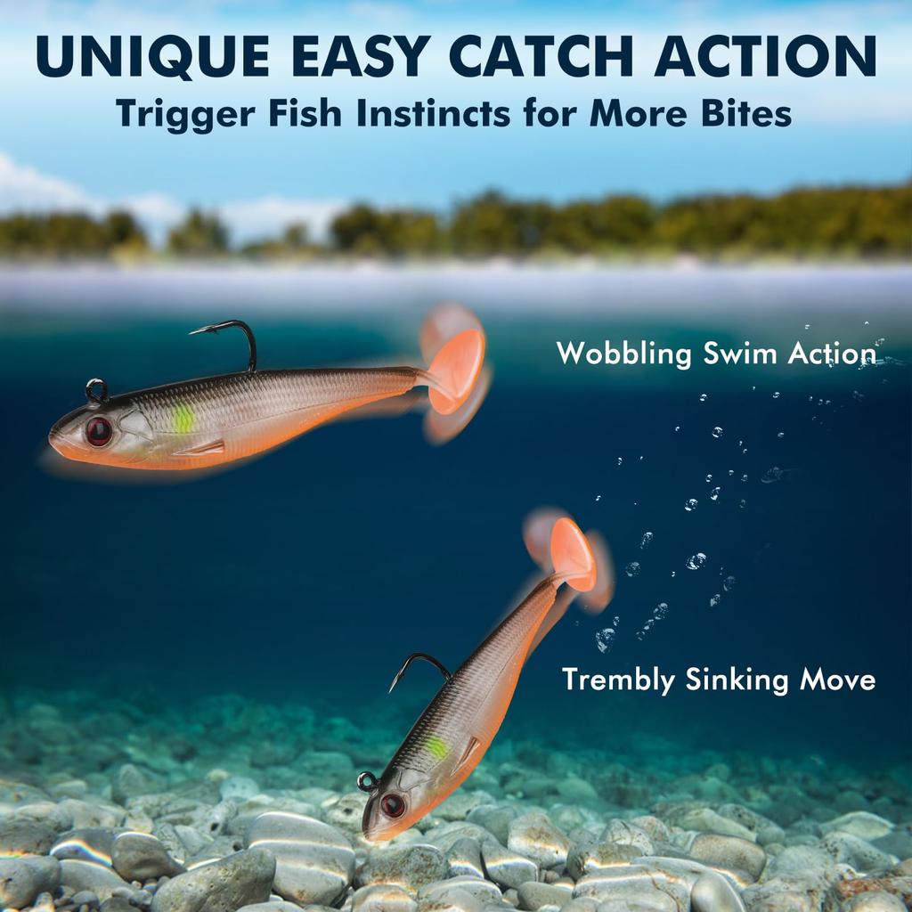 TRUSCEND Shad Perfect for Family Easy for Kids to Achieves a Great Suitable for Any Water Suitable for Sea and Various Fish Species Lure Fishing.