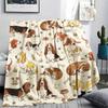1PC Cute Dog Print Flannel Blanket, High Quality All Seasons, Home Decor, Warmth and Comfort, Perfect for Christmas Gifts