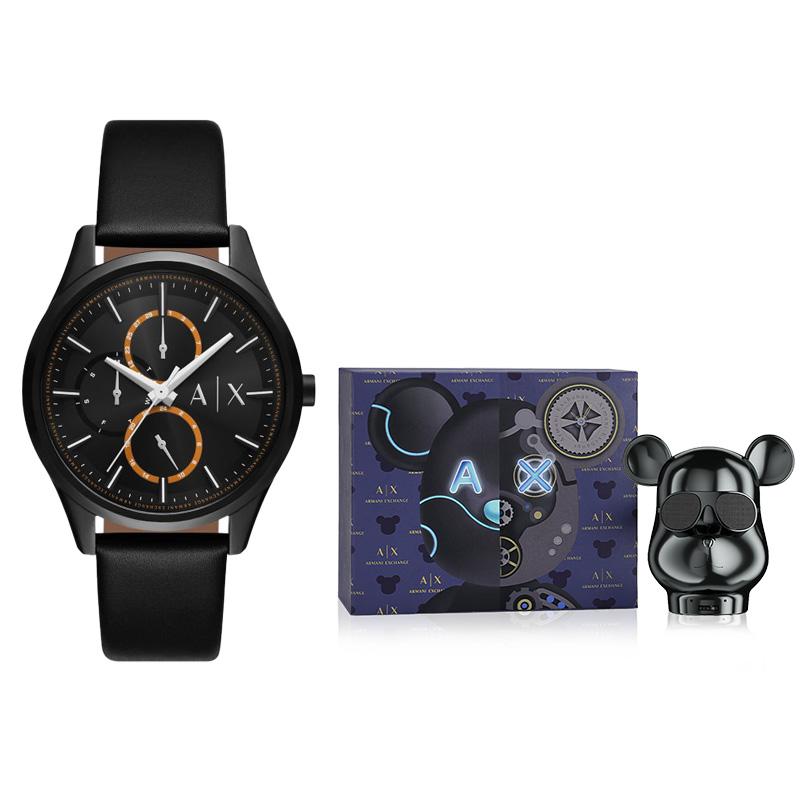 ARMANI EXCHANGEAE Wrist Watch Quartz Movement Leather Strap 42mm Black Dial Men's Watches AX1886