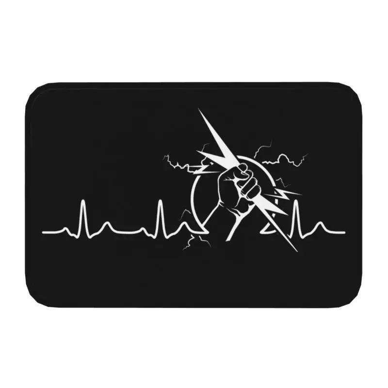 Fishing Heartbeat Doormat Anti-Slip Bathroom Kitchen Mat Toilet Floor Door Entrance Carpet Rug