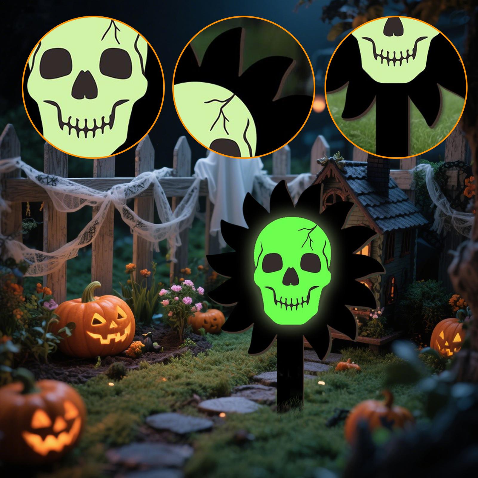 

Halloween Garden Stakes Luminous Skeleton Yard Signs Garden Decor Wooden Lawn Ornaments Halloween Decorations For Pathway Ground CHINA